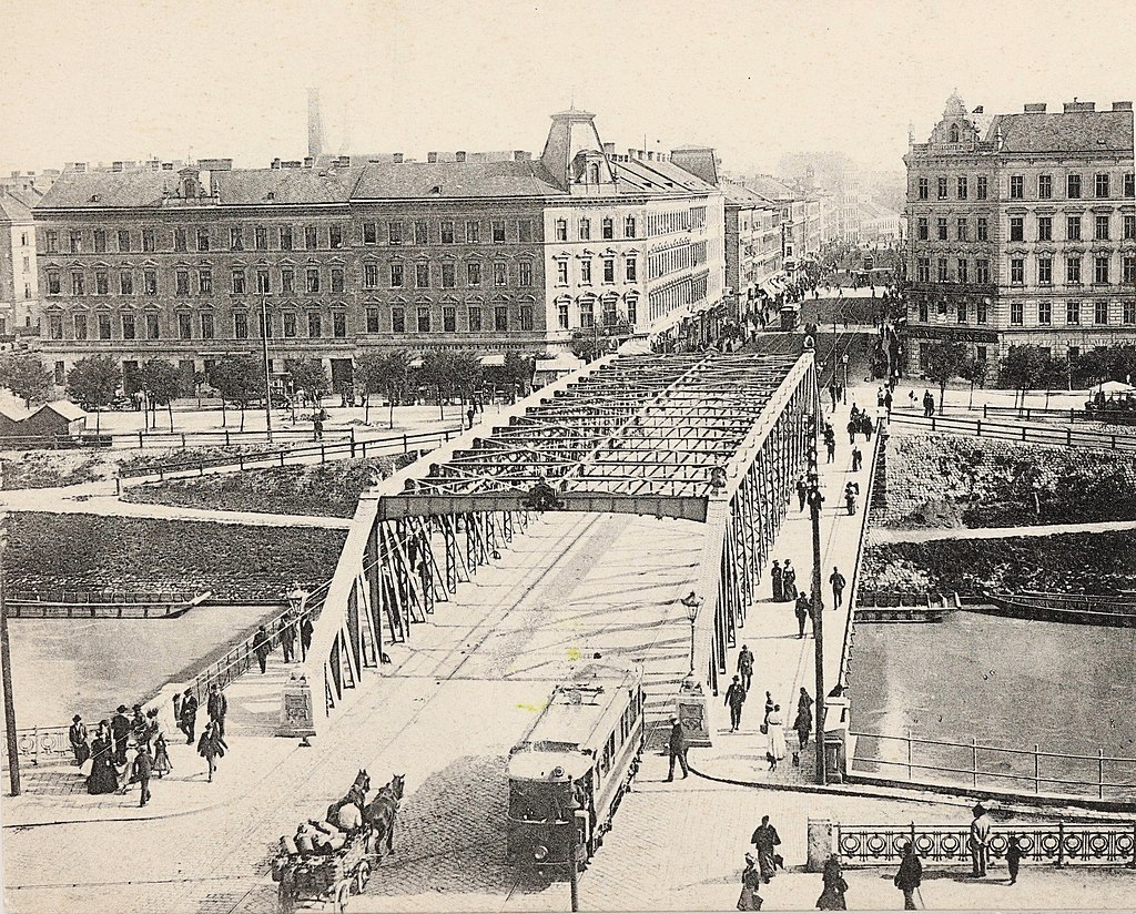 Ansicht Brigitta-Brücke um 1900